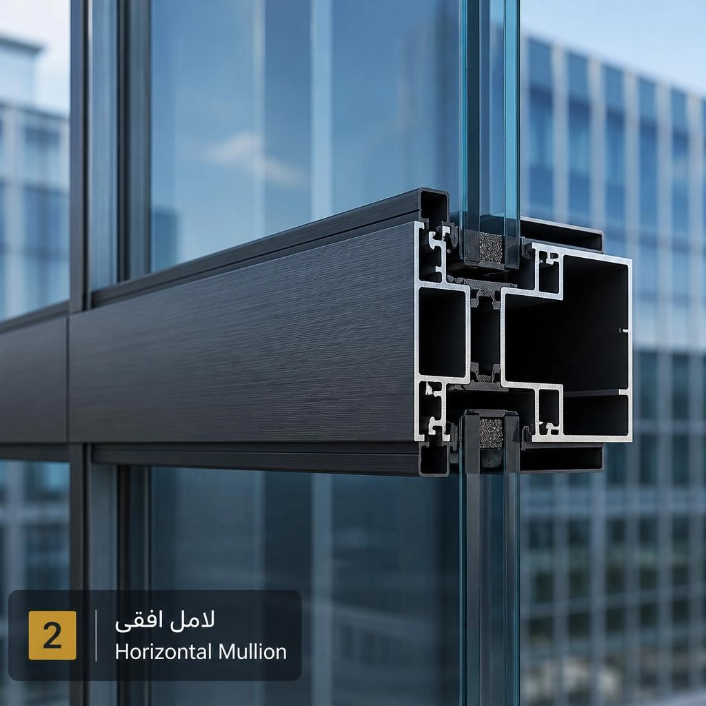 فریم افقی نمای کرتین وال